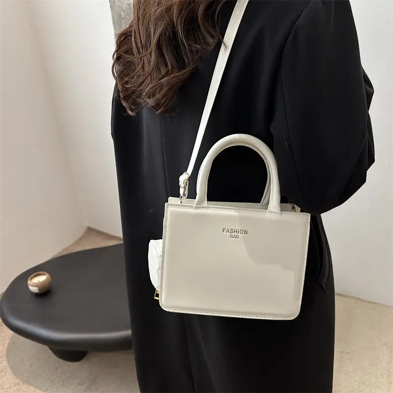 White Square Shoulder Bag for Women 2024 Winter - Image 7