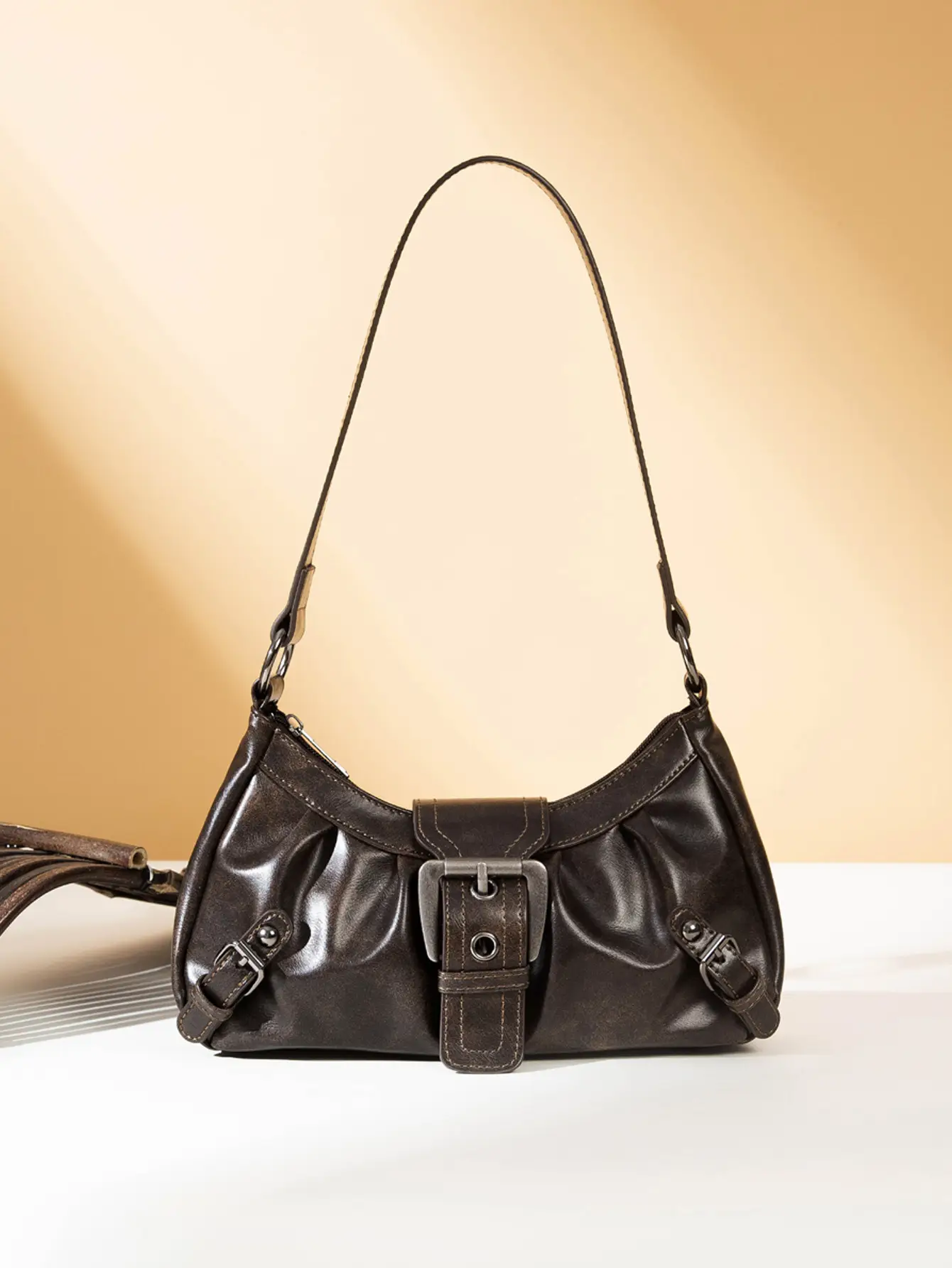 Black PU Leather Women's Shoulder Bag Y2K Style - Image 6