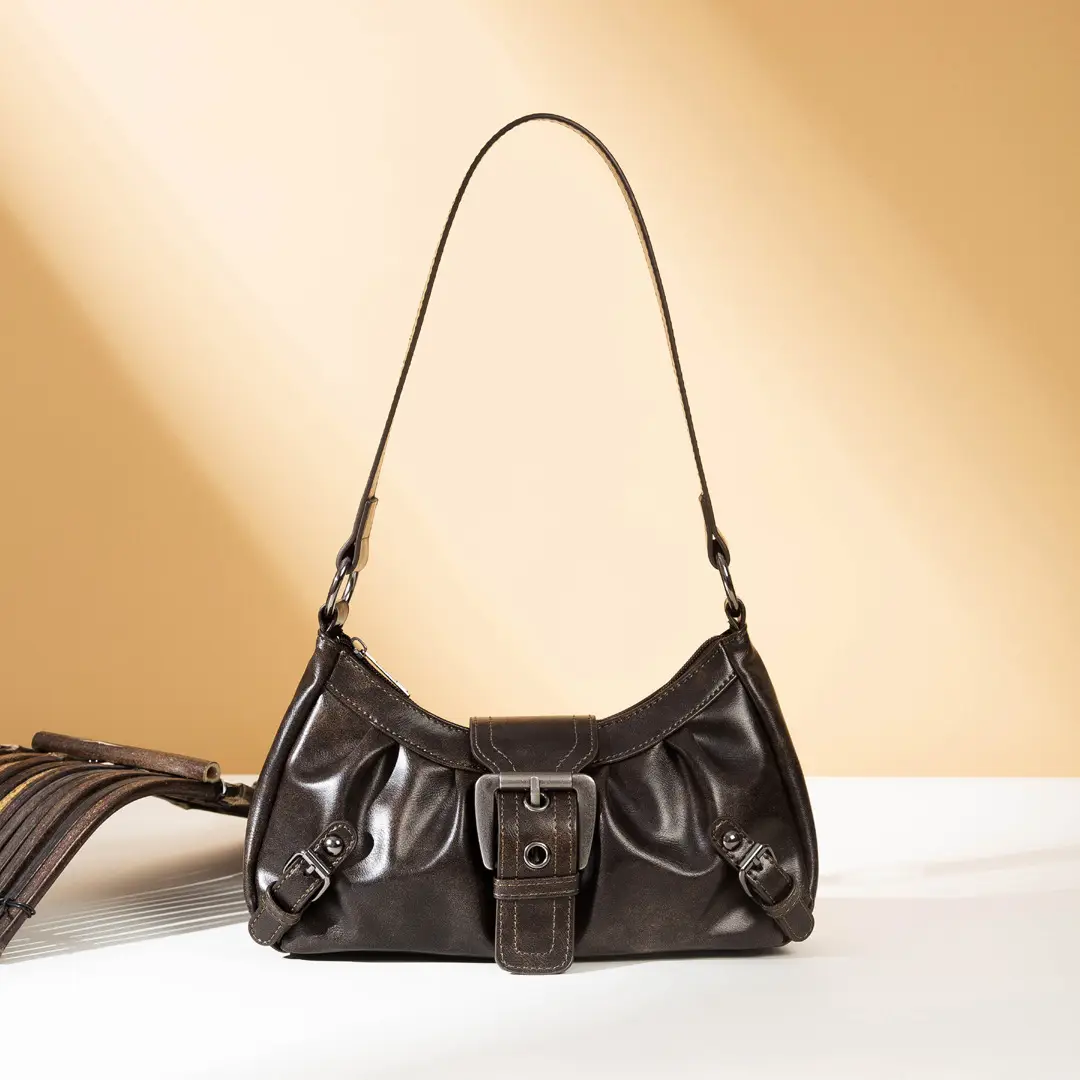 Black PU Leather Women's Shoulder Bag Y2K Style — feature 11