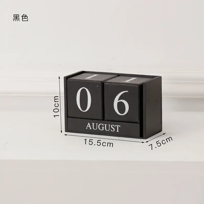 European-style creative dining table furnishings pure white wooden desktop flip calendar entrance kindergarten date card shooting props