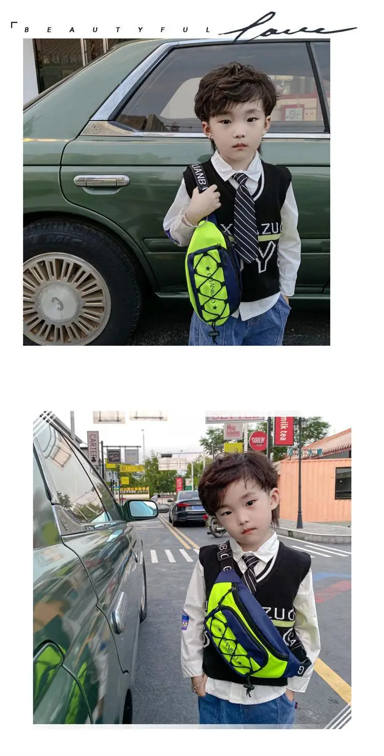 Kids Crossbody Bag Neon Blue Black Street Dance Crossbody — feature 10