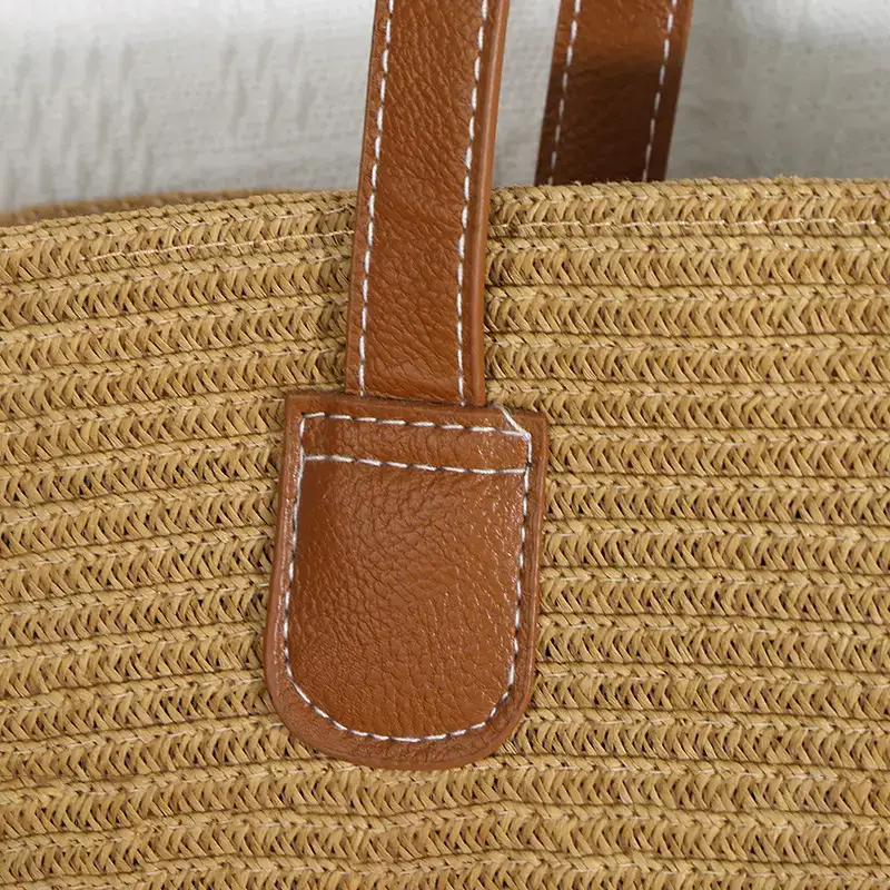 New French Style Woven Bag Pastoral Seaside Large Capacity — feature 15