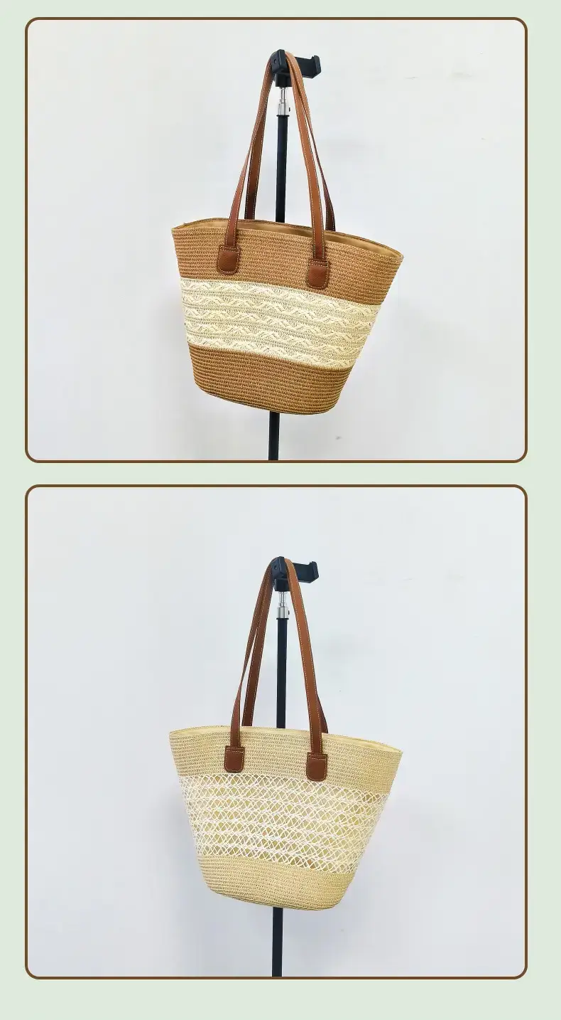 New French Style Woven Bag Pastoral Seaside Large Capacity — feature 9