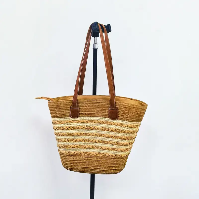 New French Style Woven Bag Pastoral Seaside Large Capacity - Image 2