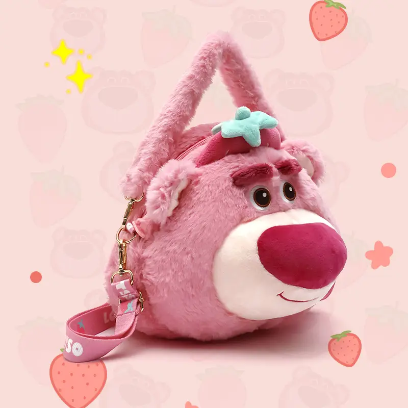 Disney Strawberry Bear Plush Crossbody Bag Large Size - Image 4