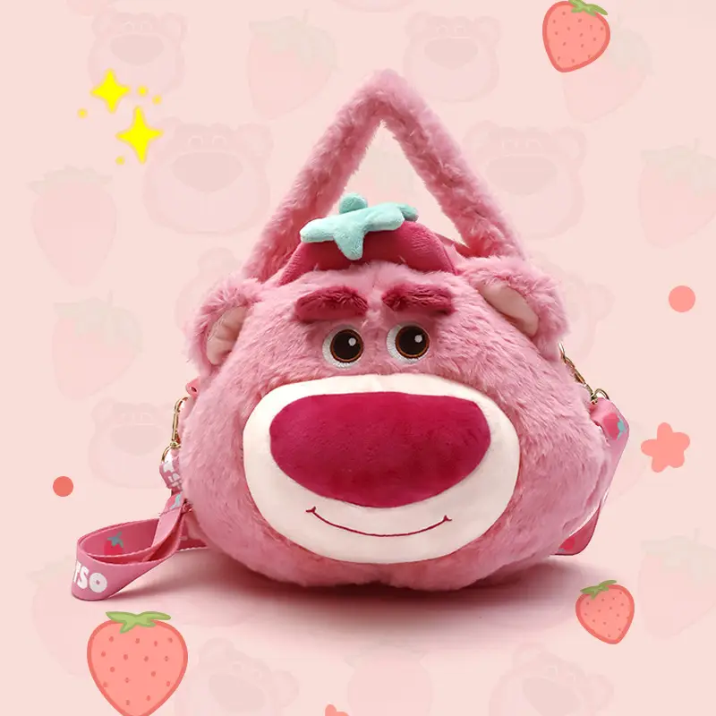 Disney Strawberry Bear Plush Crossbody Bag Large Size - Image 5