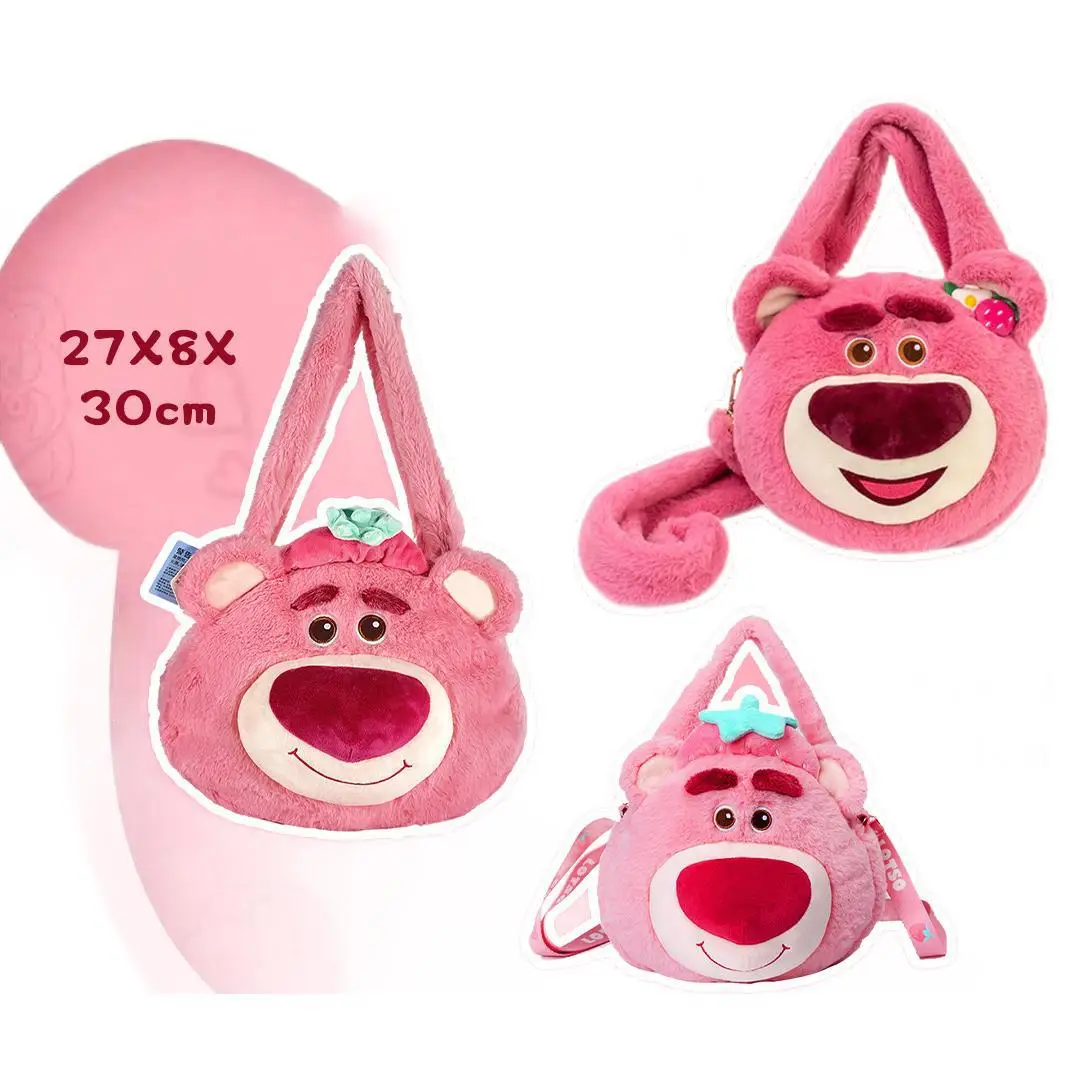 Disney Strawberry Bear Plush Crossbody Bag Large Size - Image 6