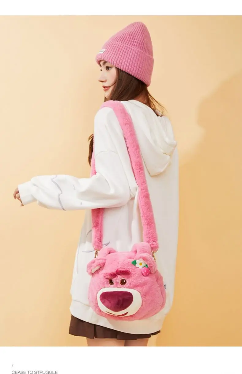 Disney Strawberry Bear Plush Crossbody Bag Large Size — feature 10