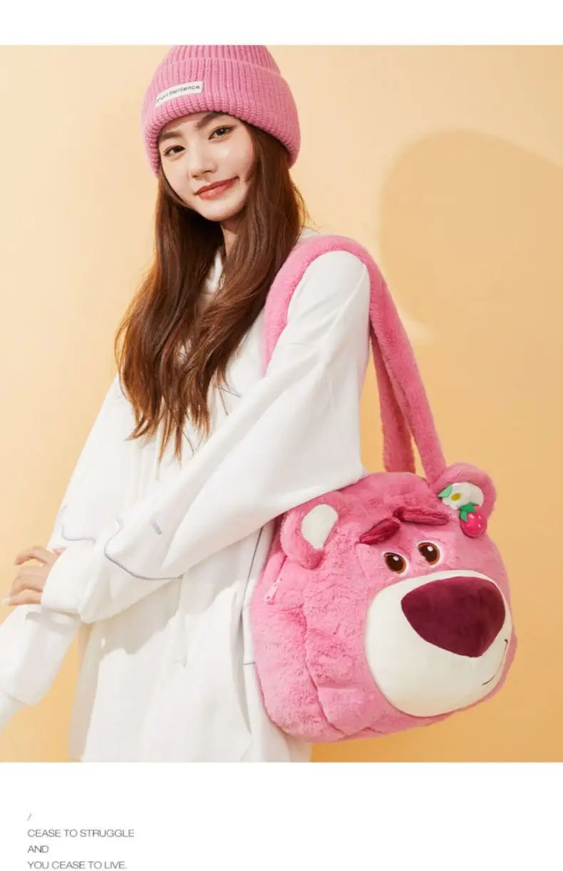 Disney Strawberry Bear Plush Crossbody Bag Large Size — feature 9