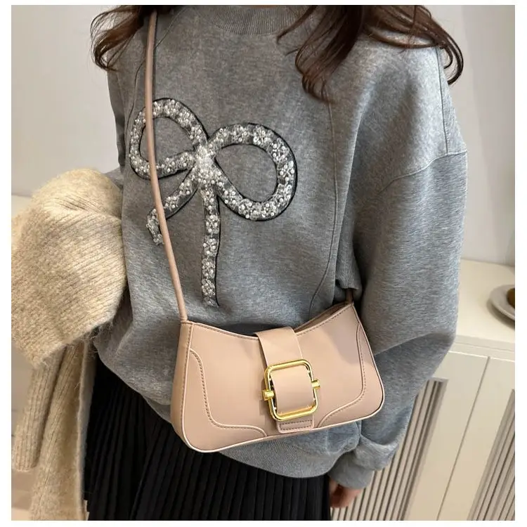 Women's Pink Rhinestone Bow Crossbody Bag - Image 8