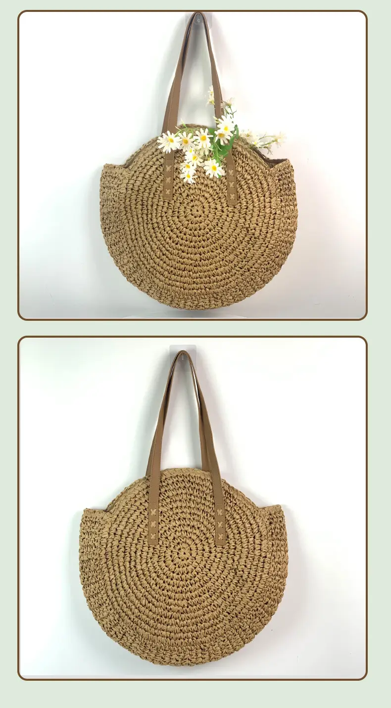 Bohemian Straw Woven Shoulder Bag for Women — feature 9