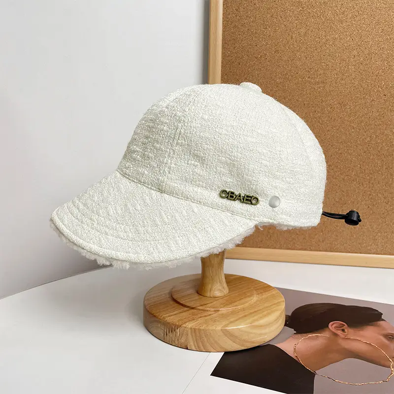 Women's Black Wide Brim Warm Cap 540cm — feature 15