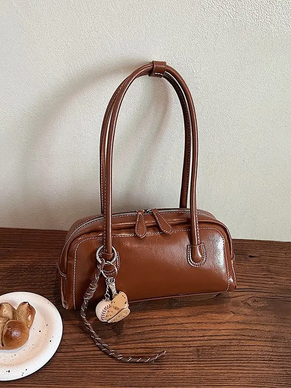 Women's Wine Red Shoulder Bag 2024 Autumn Winter - Image 11