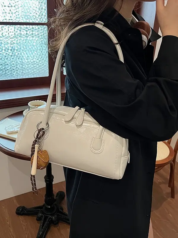 Women's Wine Red Shoulder Bag 2024 Autumn Winter - Image 12