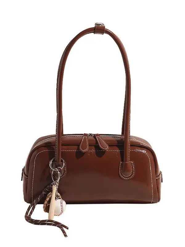Women's Wine Red Shoulder Bag 2024 Autumn Winter - Image 15