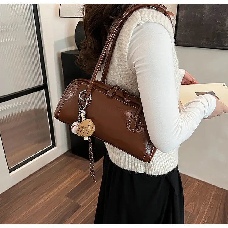 Women's Wine Red Shoulder Bag 2024 Autumn Winter — feature 10