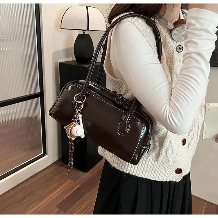 Women's Wine Red Shoulder Bag 2024 Autumn Winter — feature 12