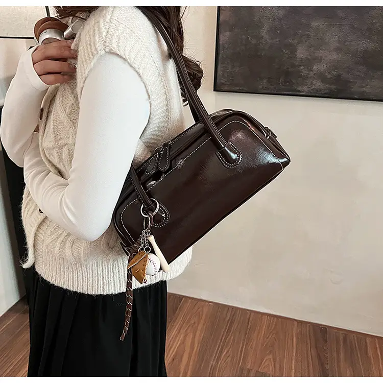 Women's Wine Red Shoulder Bag 2024 Autumn Winter — feature 14