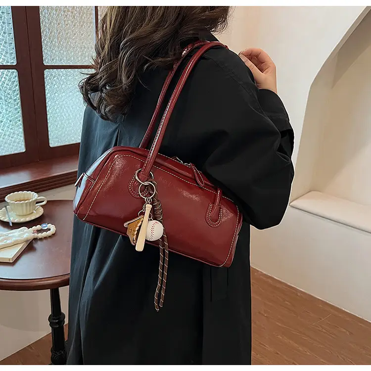 Women's Wine Red Shoulder Bag 2024 Autumn Winter — feature 18