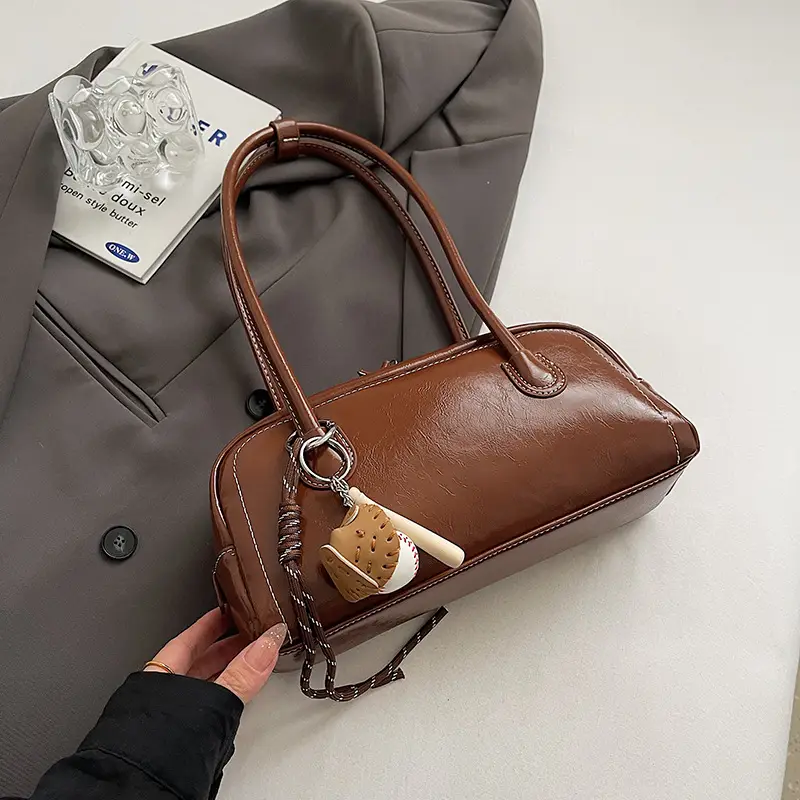 Women's Wine Red Shoulder Bag 2024 Autumn Winter - Image 3