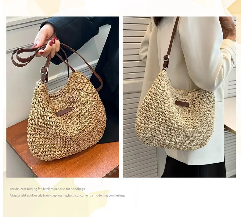 Straw Crossbody Bag for Women, Large Capacity, New Arrival — feature 6