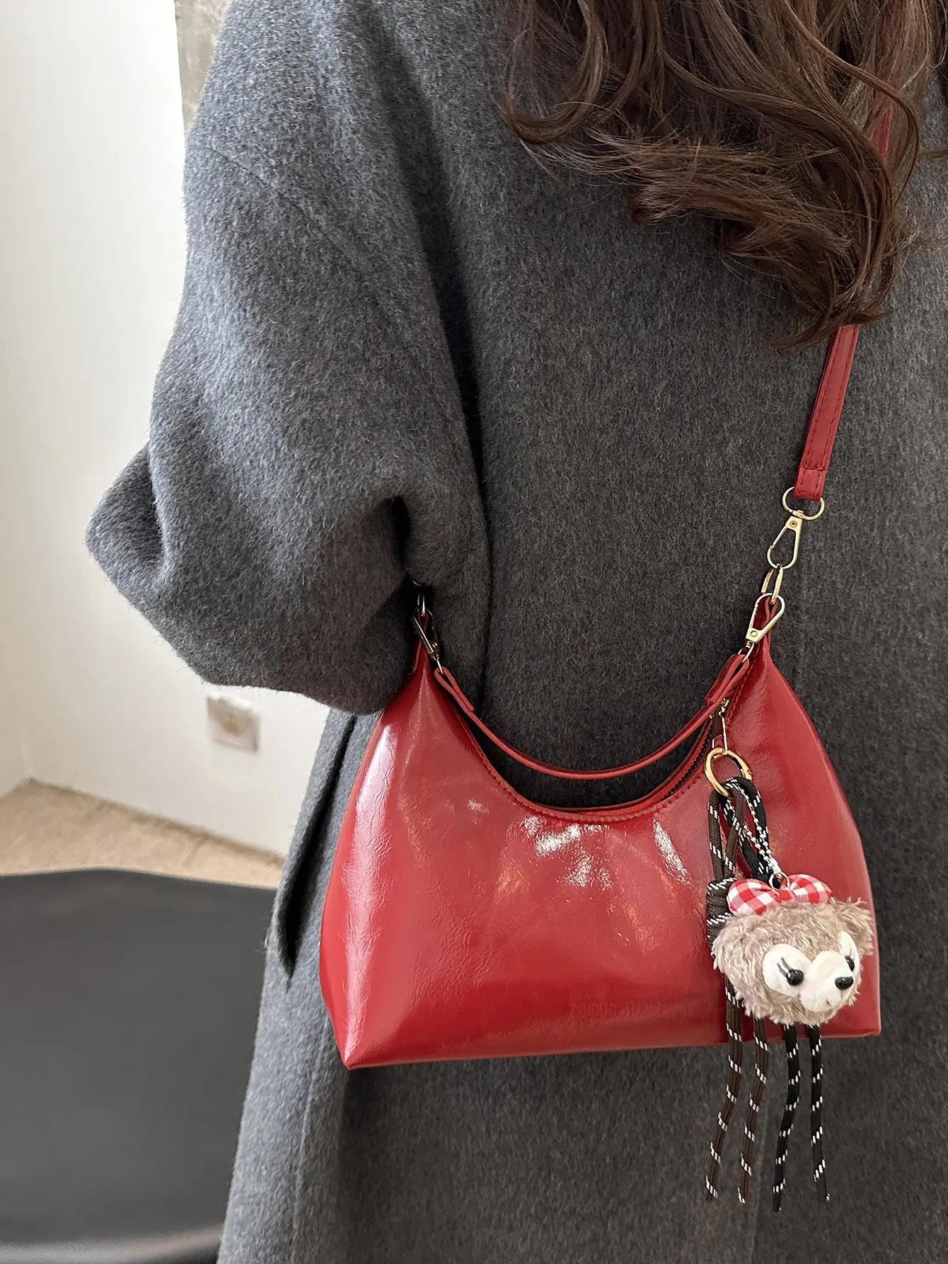 Women's Brown Leather Crossbody Bag 2024 New Autumn Winter - Image 7