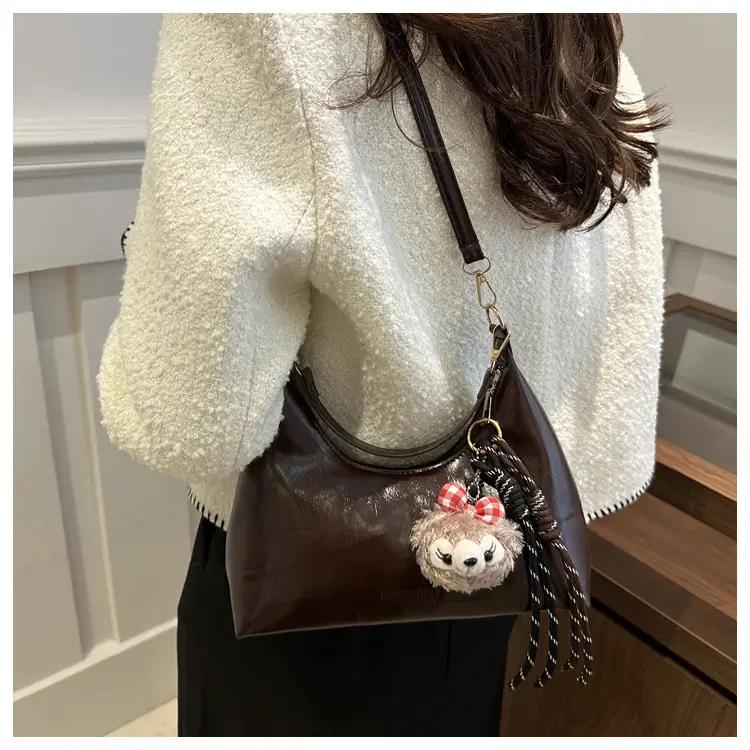 Women's Brown Leather Crossbody Bag 2024 New Autumn Winter — feature 11