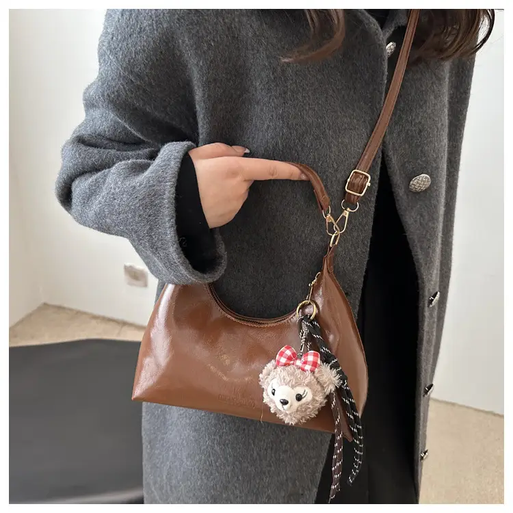 Women's Brown Leather Crossbody Bag 2024 New Autumn Winter — feature 17