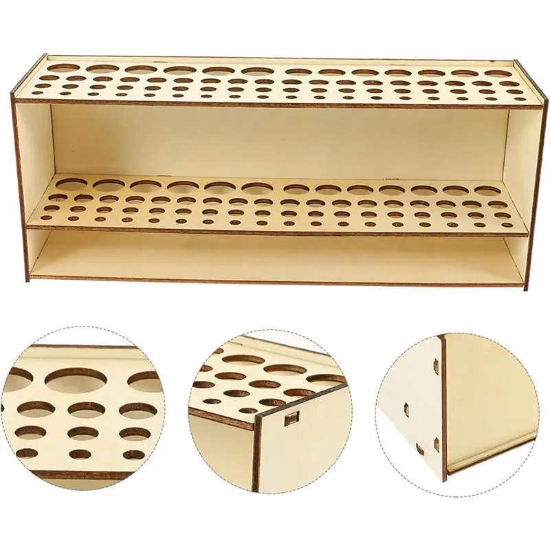Vertical Detachable Wooden Storage Rack for Cosmetics Brushes - Image 4