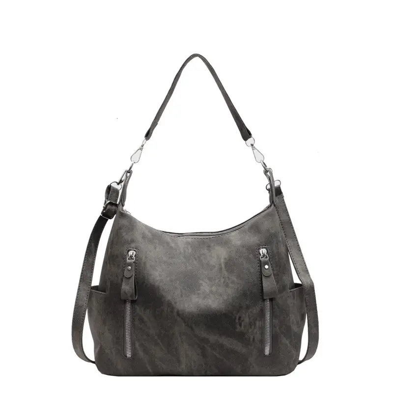 Women's Large Capacity Black Tote Bag with Shoulder Strap
