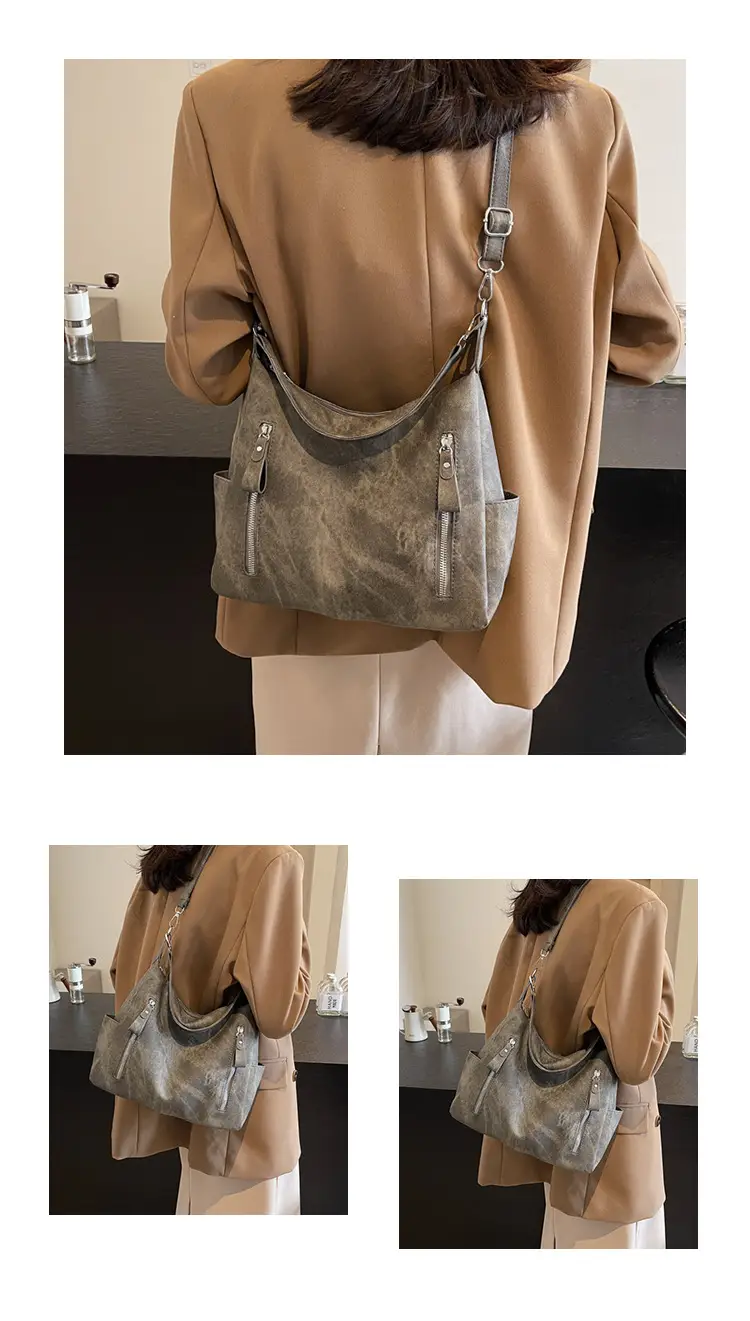Women's Large Capacity Black Tote Bag with Shoulder Strap — feature 26