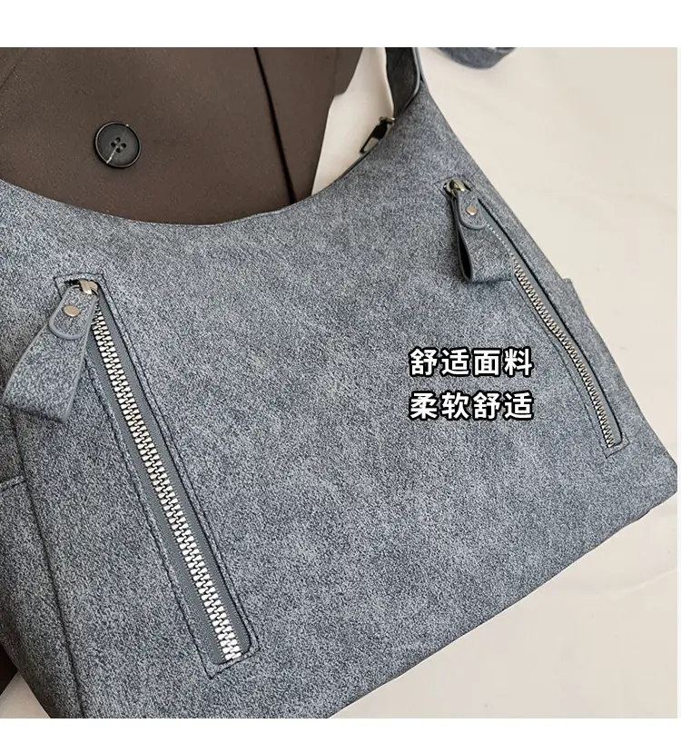 Women's Large Capacity Black Tote Bag with Shoulder Strap — feature 7