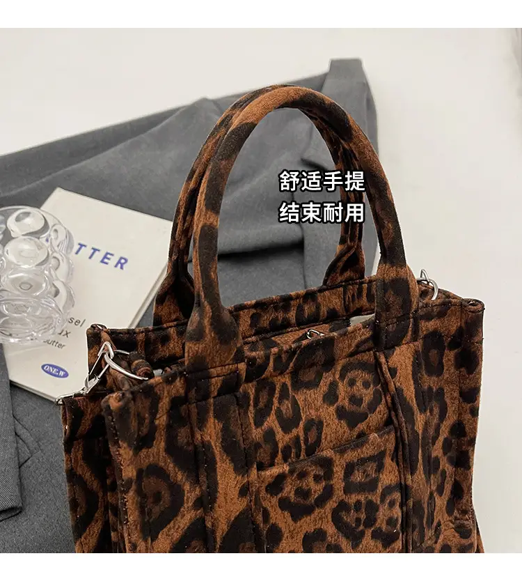 Vintage Leopard Tote Bag Women 2024 Commuter Crossbody Large Capacity — feature 6