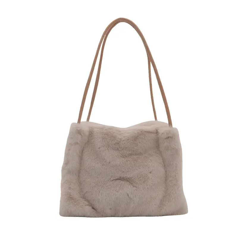 Black Plush Shoulder Bag for Women Autumn 2024 - Image 11