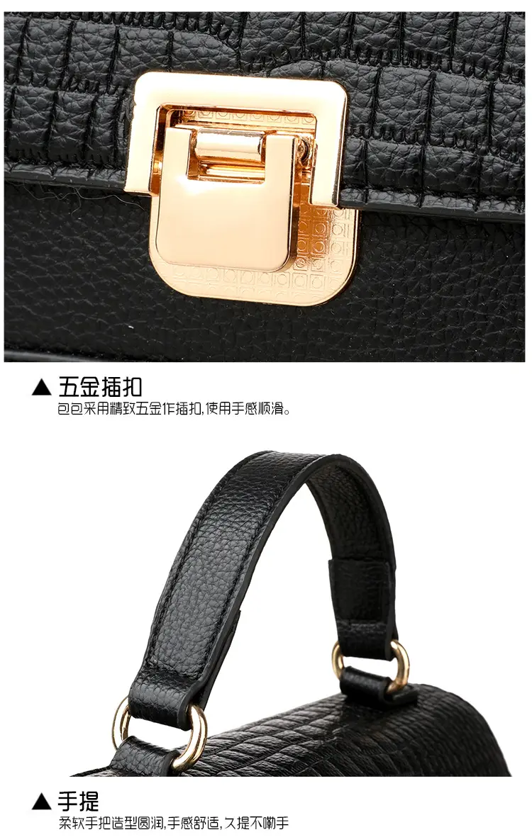 Black Croc Leather Crossbody Bag for Women — feature 14