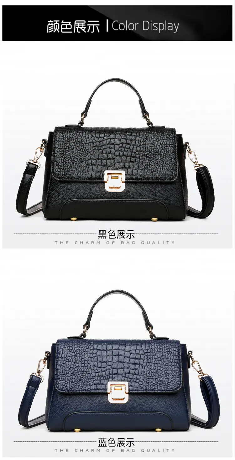Black Croc Leather Crossbody Bag for Women — feature 18