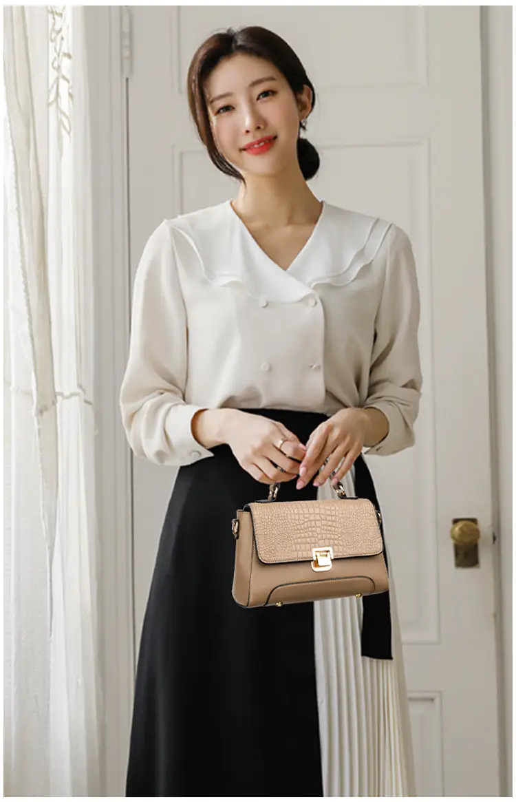 Black Croc Leather Crossbody Bag for Women — feature 21