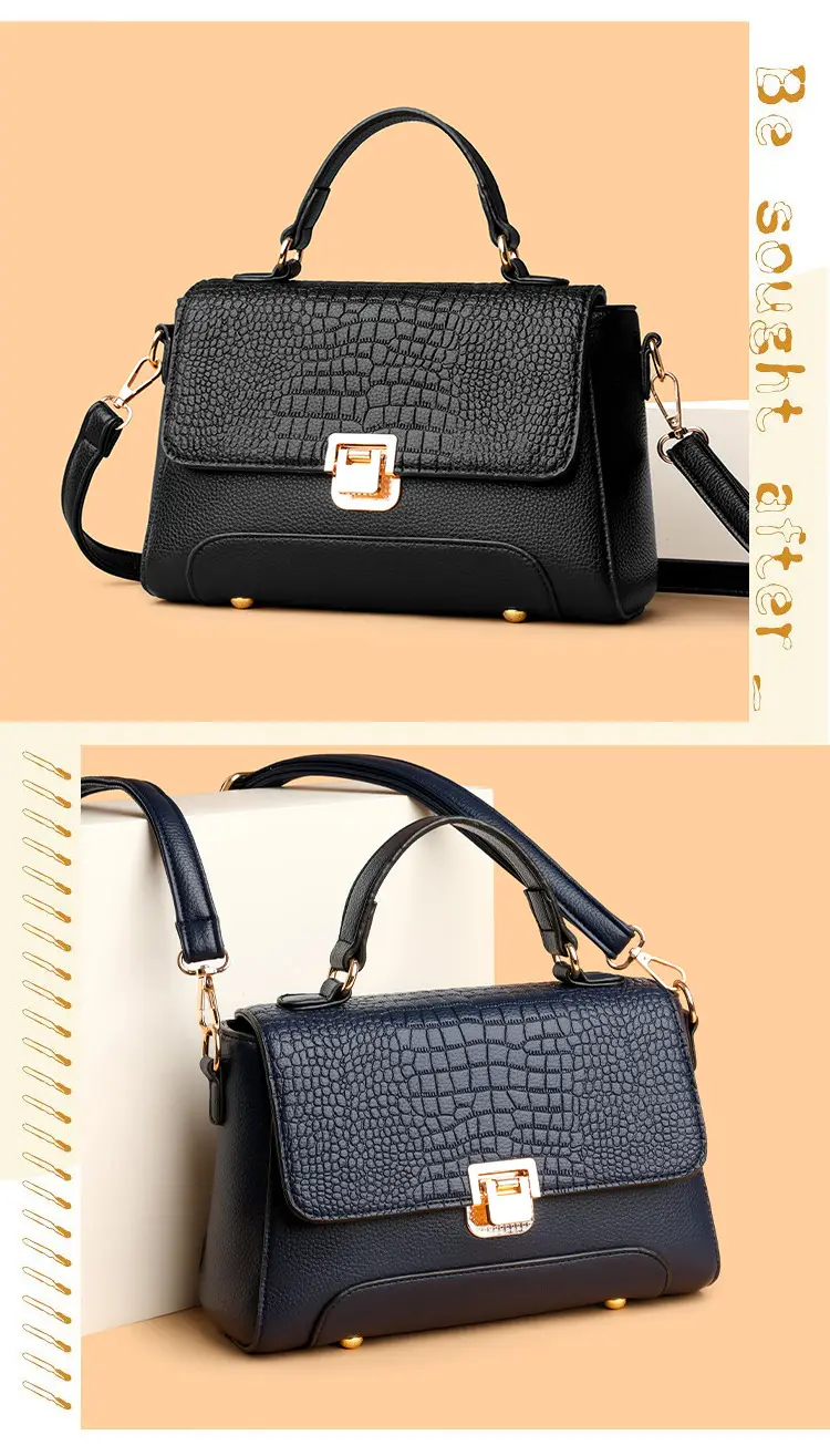Black Croc Leather Crossbody Bag for Women — feature 25