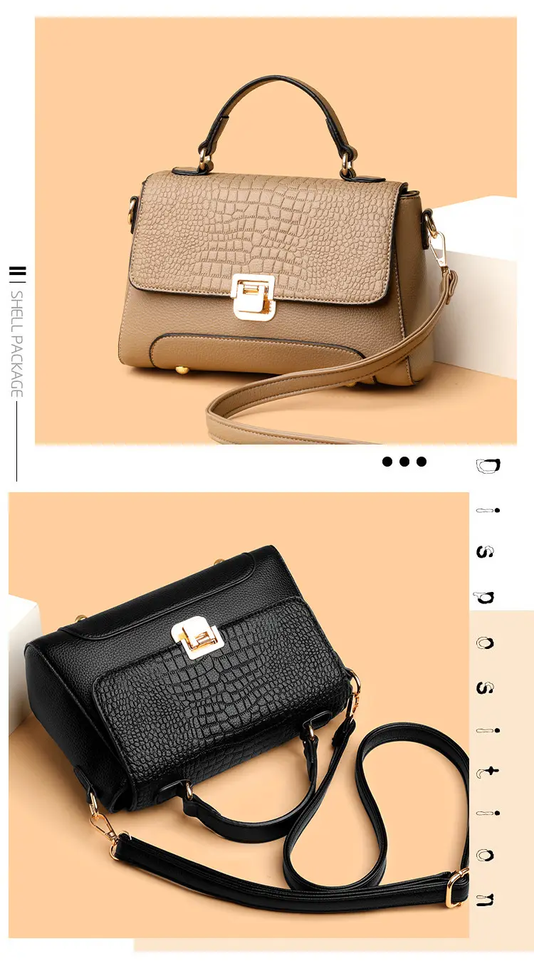 Black Croc Leather Crossbody Bag for Women — feature 26