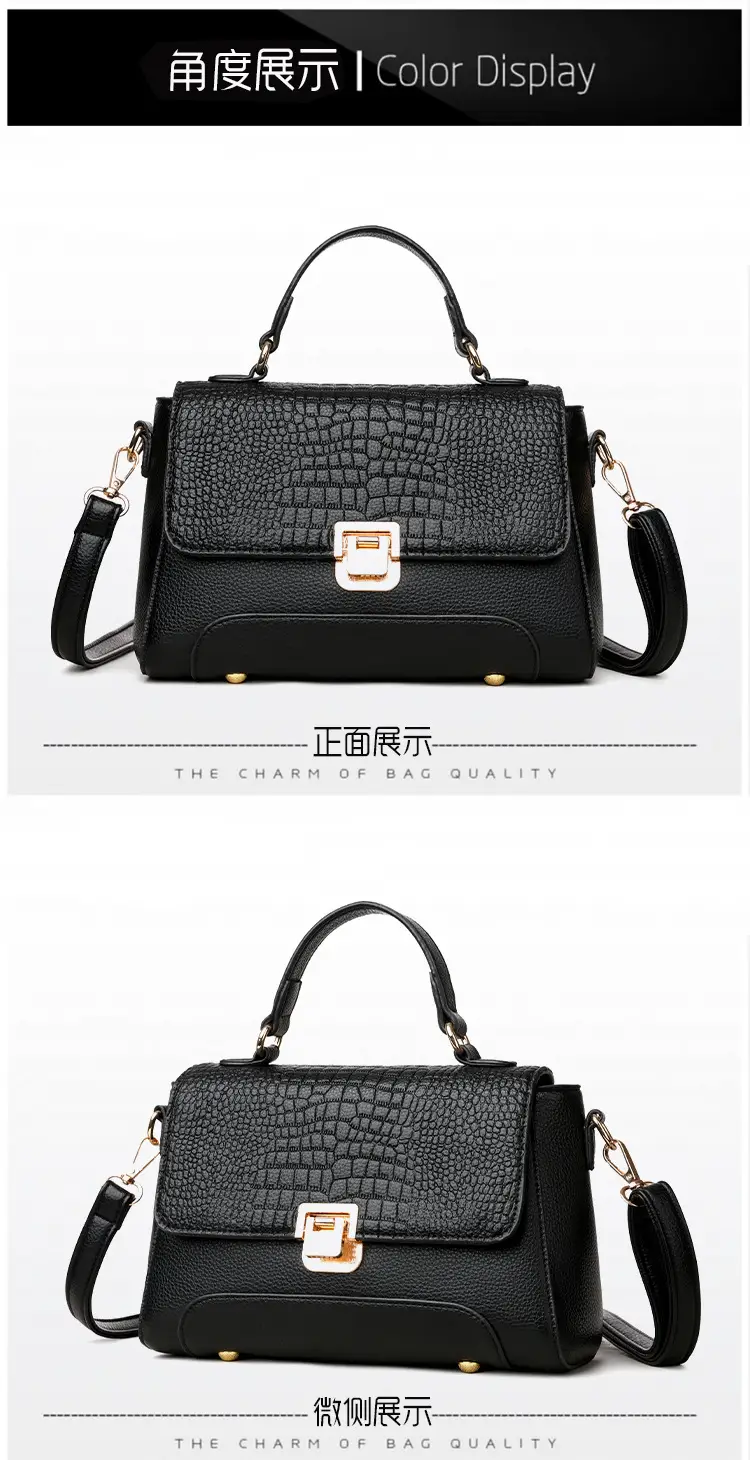 Black Croc Leather Crossbody Bag for Women — feature 6