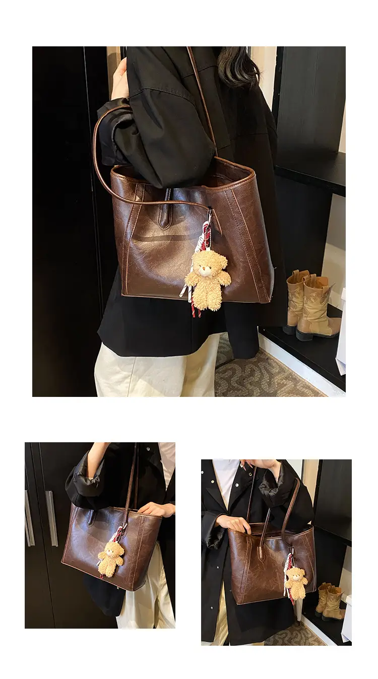 Women's Large Capacity Tan Shoulder Bag 2024 Winter Commute — feature 21