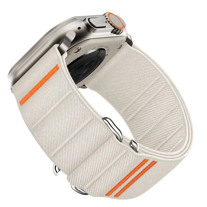 Travers Suitable for Apple Watch10 Apple Watch Elastic Nylon Strap Ultra Stainless Steel Buckle Strap