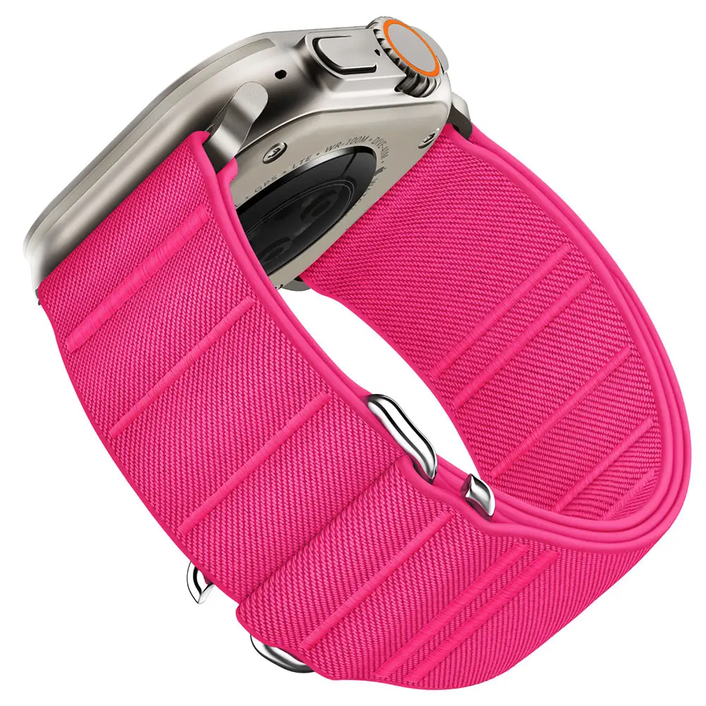 Travers Suitable for Apple Watch10 Apple Watch Elastic Nylon Strap Ultra Stainless Steel Buckle Strap