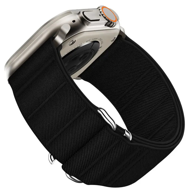 Travers Suitable for Apple Watch10 Apple Watch Elastic Nylon Strap Ultra Stainless Steel Buckle Strap
