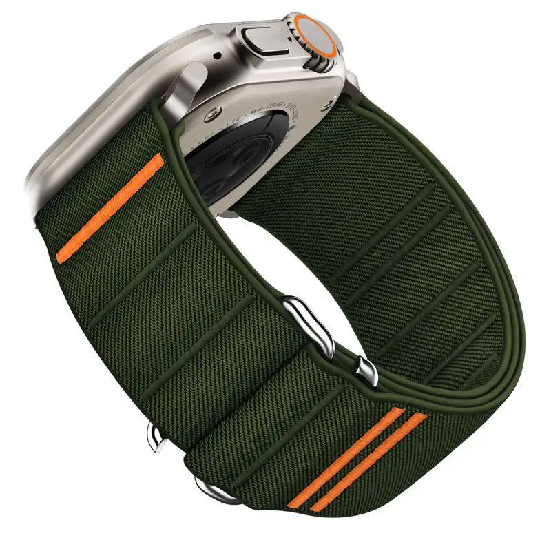 Travers Suitable for Apple Watch10 Apple Watch Elastic Nylon Strap Ultra Stainless Steel Buckle Strap