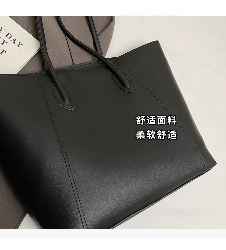 Women's Large Capacity Brown Leather Tote Bag — feature 5