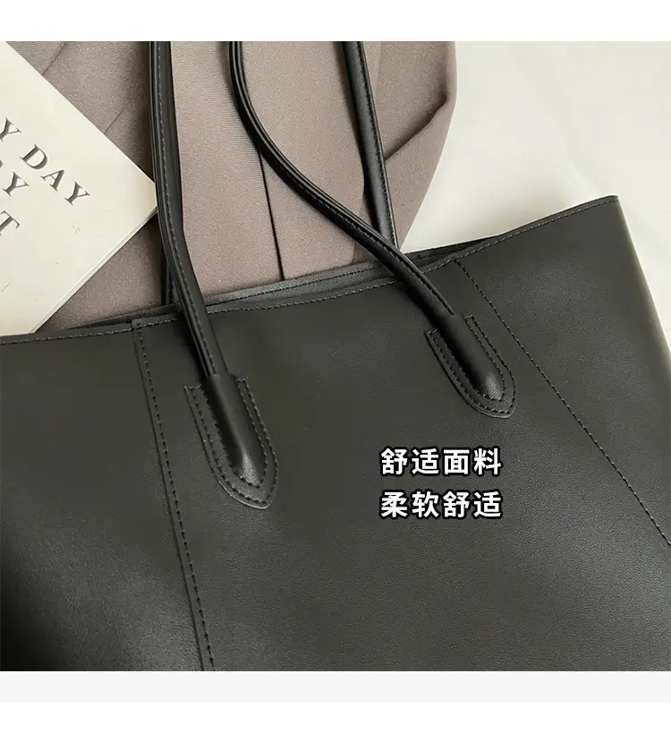 Women's Large Capacity Brown Leather Tote Bag — feature 6