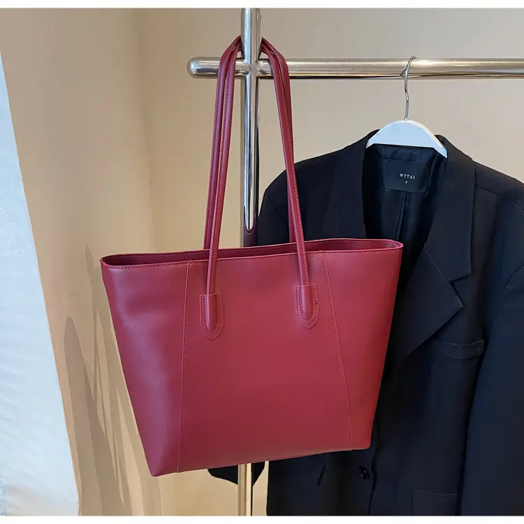 Women's Large Capacity Brown Leather Tote Bag