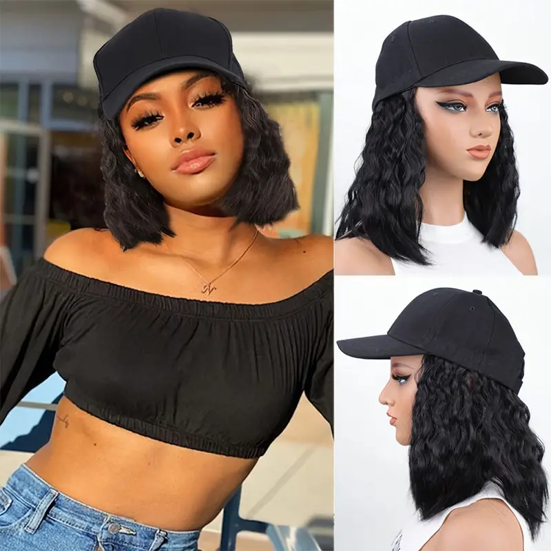 Black Wool Hairless Wig with Fluffy Texture - Image 3