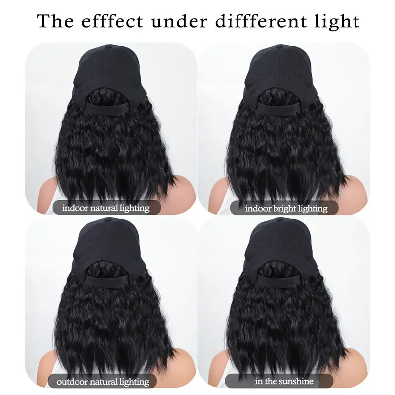 Black Wool Hairless Wig with Fluffy Texture - Image 5